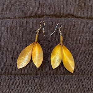 Noonday Gold Leather Earrings